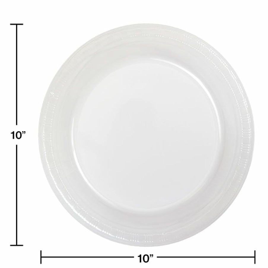 Solid Color Tableware * | Creative Converting Clear Plastic Banquet Plates, 20 Ct