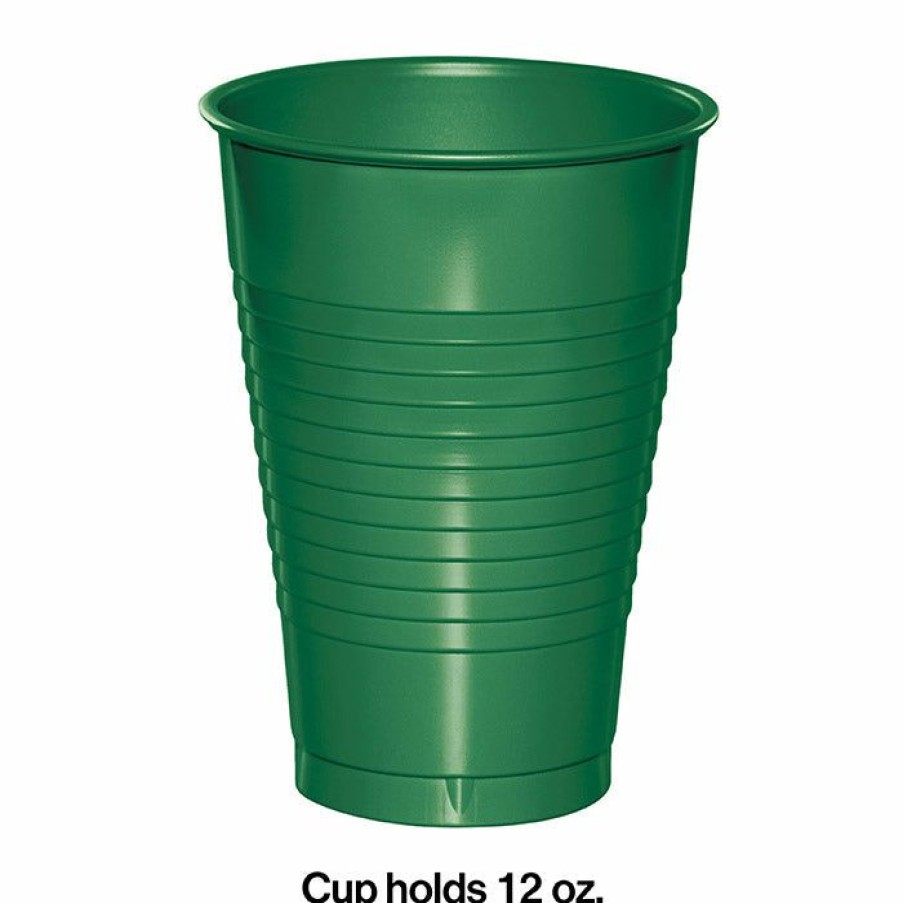 Solid Color Tableware * | Creative Converting Emerald Green 12 Oz Plastic Cups, 20 Ct Solid Color Tableware