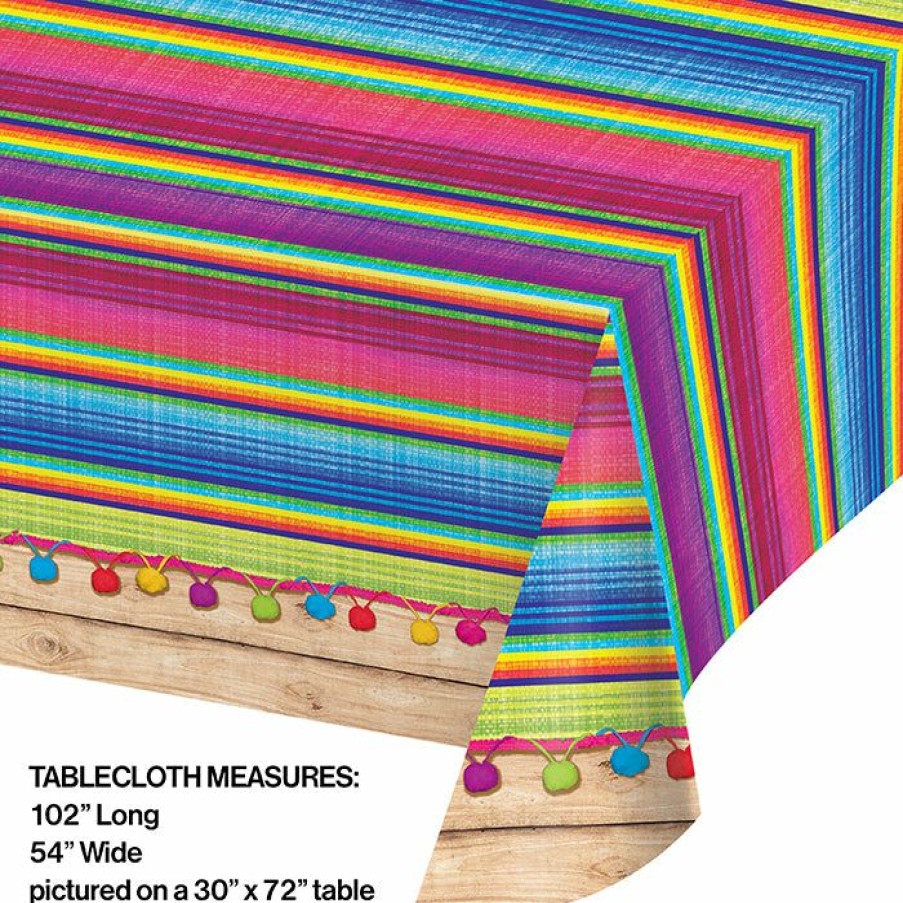 Holidays * | Creative Converting Serape Plastic Tablecover All Over Print, 54 X 102 Cinco De Mayo And Fiesta Party Decorations