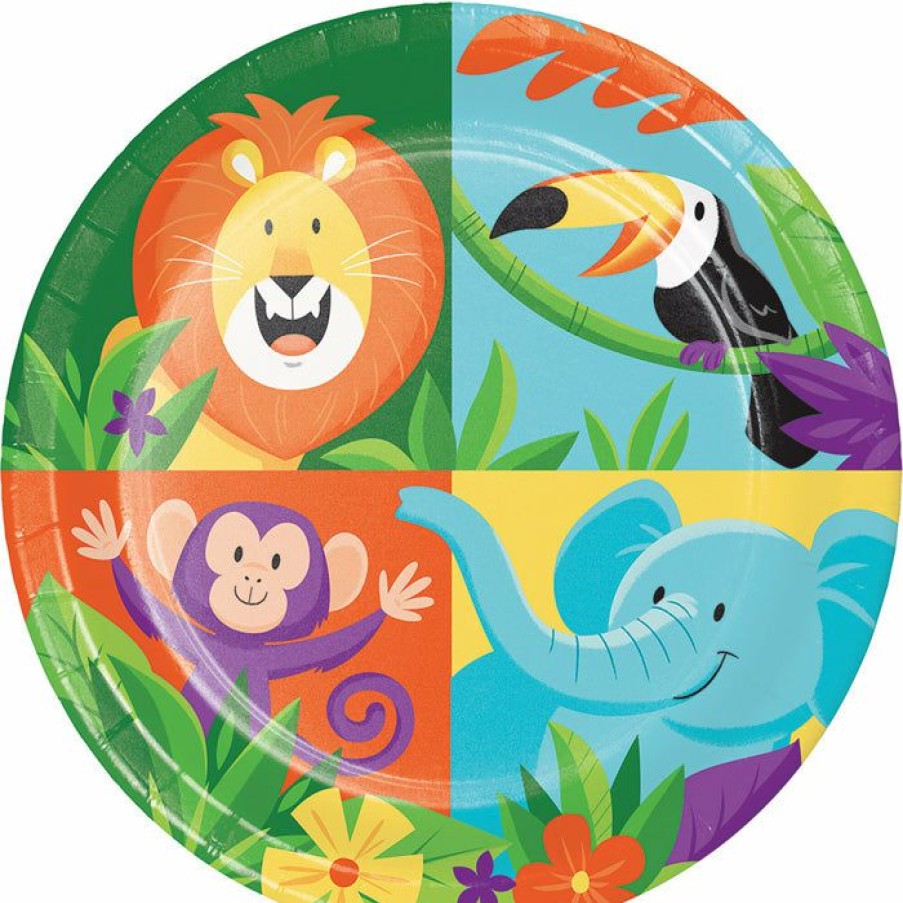 Birthdays * | Creative Converting Kids Birthday Party Themes Jungle Safari Dessert Plates, 8 Ct