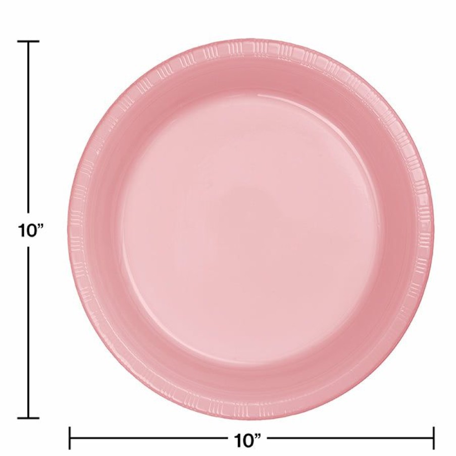 Solid Color Tableware * | Creative Converting Classic Pink Plastic Banquet Plates, 20 Ct