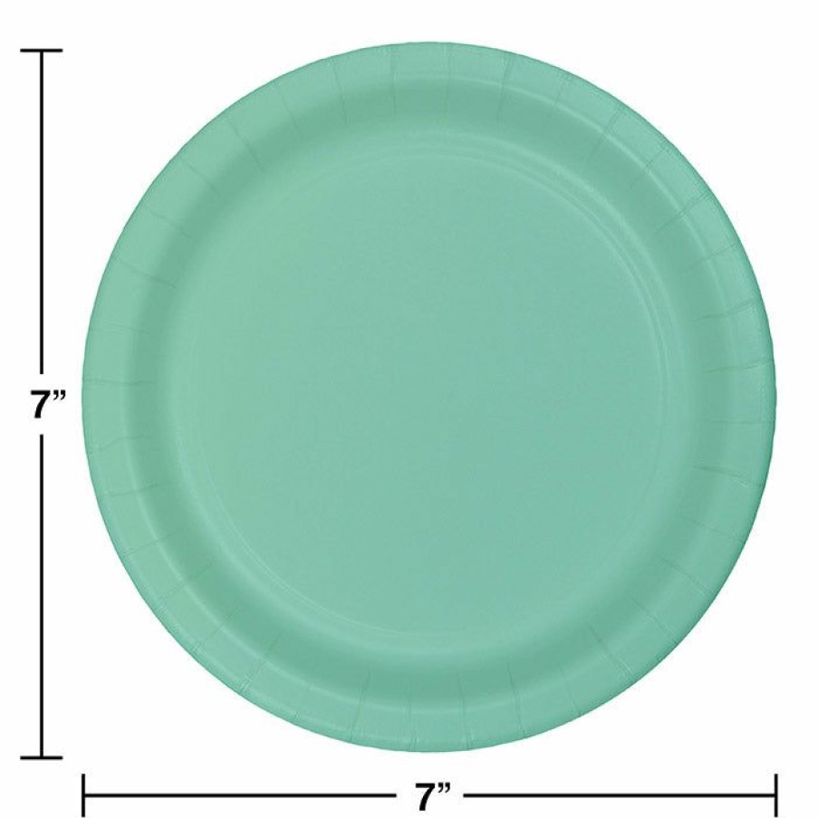 Solid Color Tableware * | Creative Converting Fresh Mint Green Dessert Plates, 24 Ct