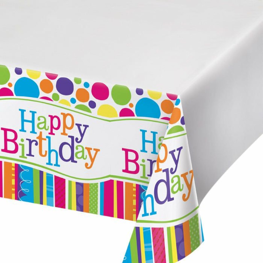 Birthdays * | Creative Converting Adult Birthday Party Themes Bright And Bold Tablecover Plastic 54 X 108