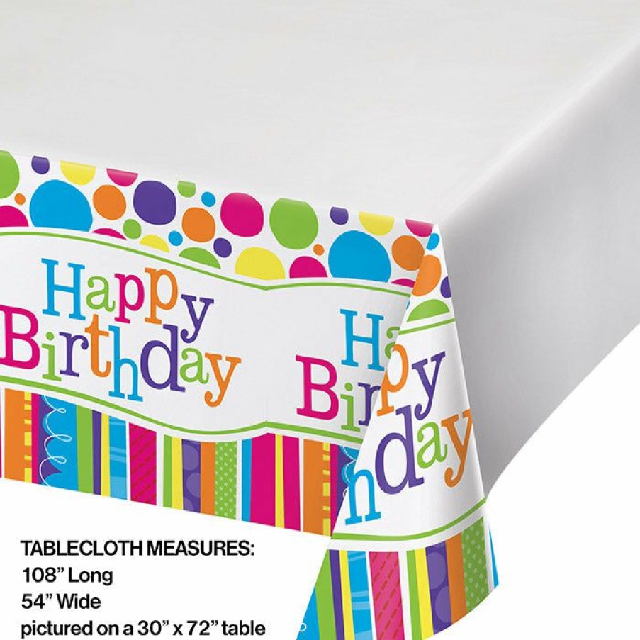 Birthdays * | Creative Converting Adult Birthday Party Themes Bright And Bold Tablecover Plastic 54 X 108