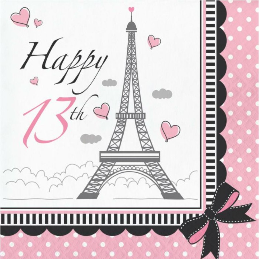 Birthdays * | Creative Converting Party In Paris Lunch Napkins, 2-Ply, 13Th (216/Case) Kids Birthday Party Themes