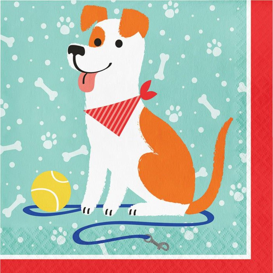 Birthdays * | Creative Converting Kids Birthday Party Themes Dog Party Napkins, 16 Ct