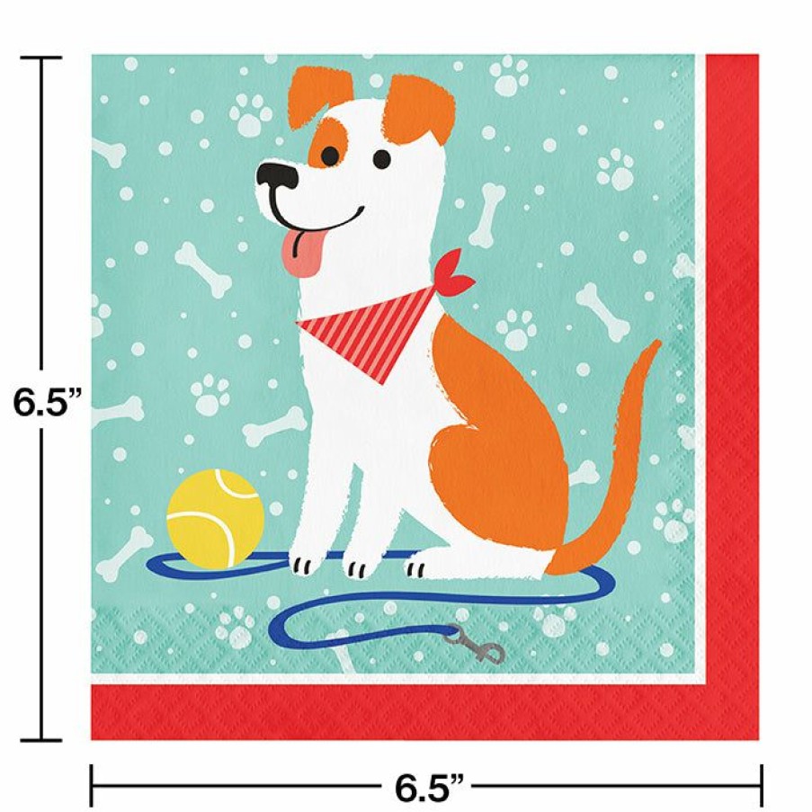 Birthdays * | Creative Converting Kids Birthday Party Themes Dog Party Napkins, 16 Ct