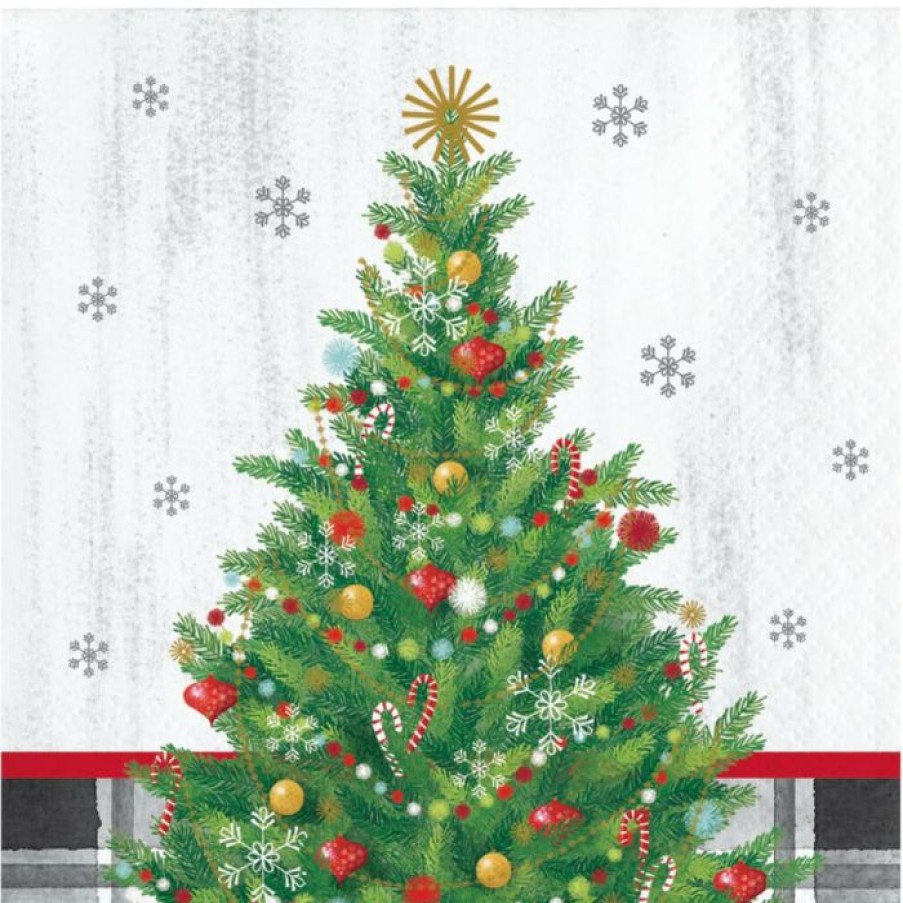 Holidays * | Creative Converting Holiday Tree Beverage Napkin, 16 Ct