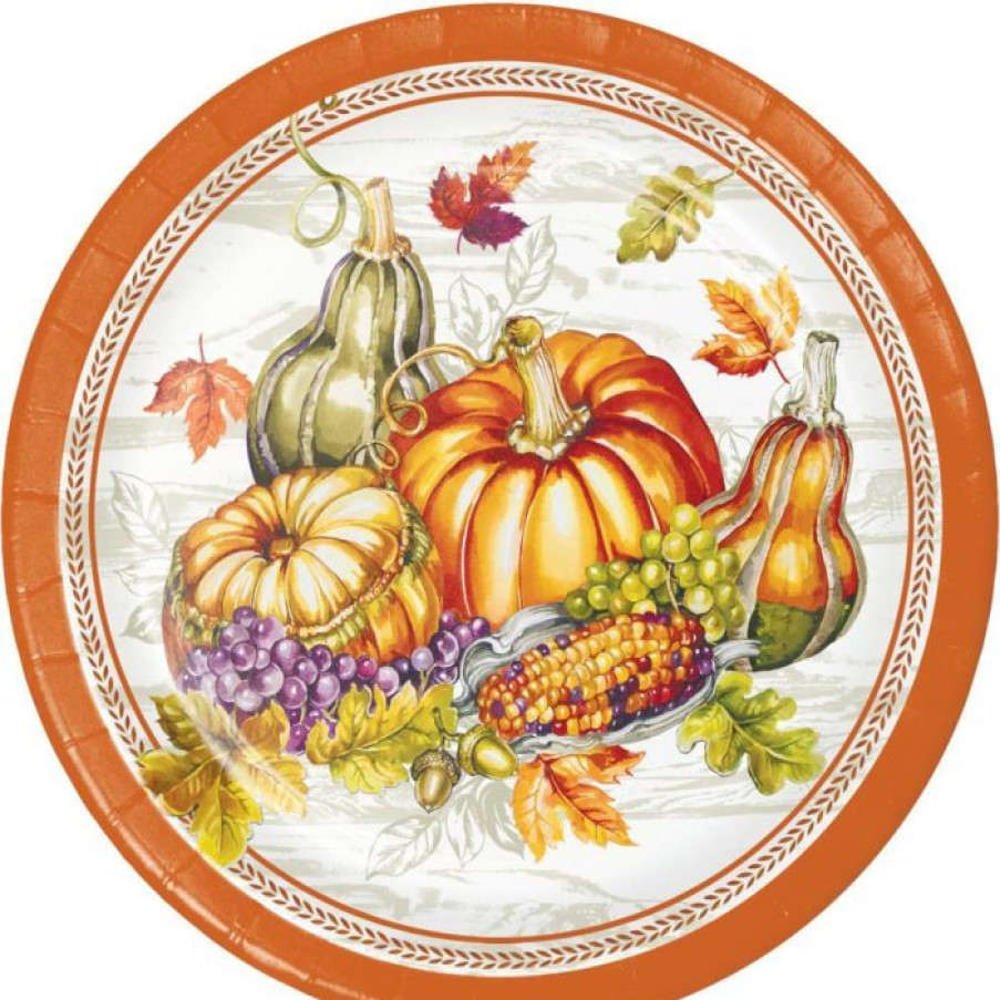 Holidays * | Creative Converting Thanksgiving Party Decorations Plentiful Cornucopia Dessert Plate, 8 Ct