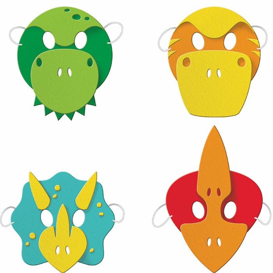 Birthdays * | Creative Converting Boy Dino Party Foam Masks 4Ct