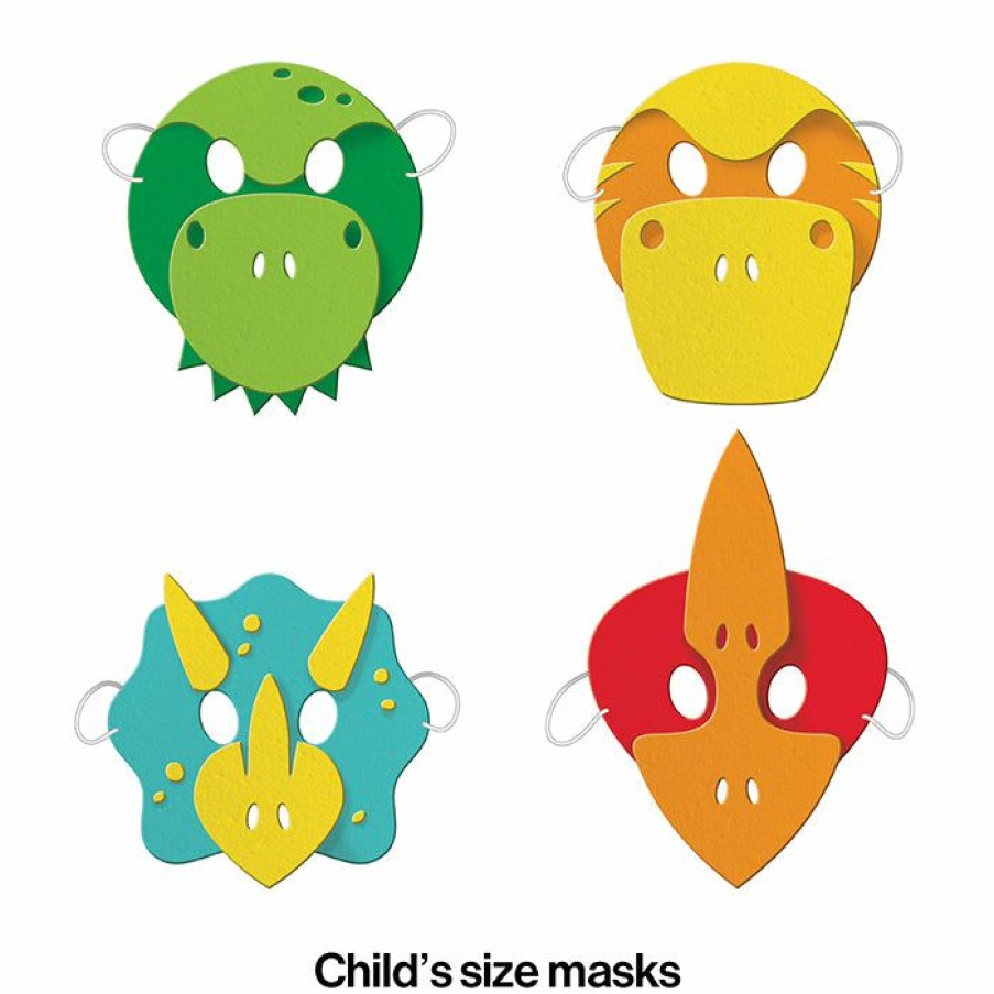 Birthdays * | Creative Converting Boy Dino Party Foam Masks 4Ct