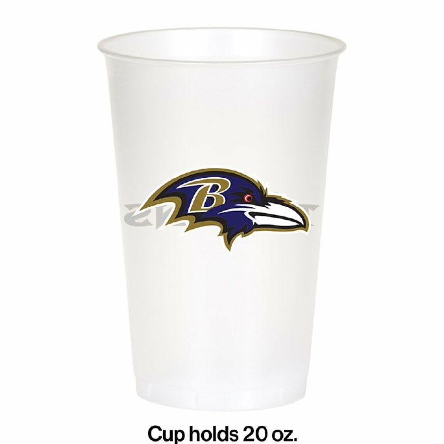 Sports * | Creative Converting Baltimore Ravens Plastic Cup, 20Oz, 8 Ct Nfl And Football Party Supplies