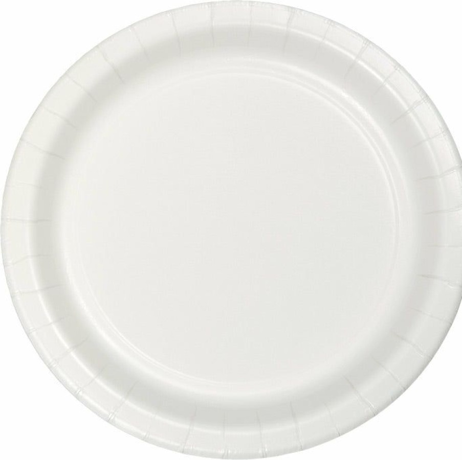 Solid Color Tableware * | Creative Converting White Banquet Plate, 24 Ct