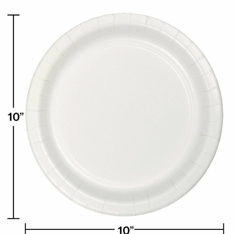 Solid Color Tableware * | Creative Converting White Banquet Plate, 24 Ct