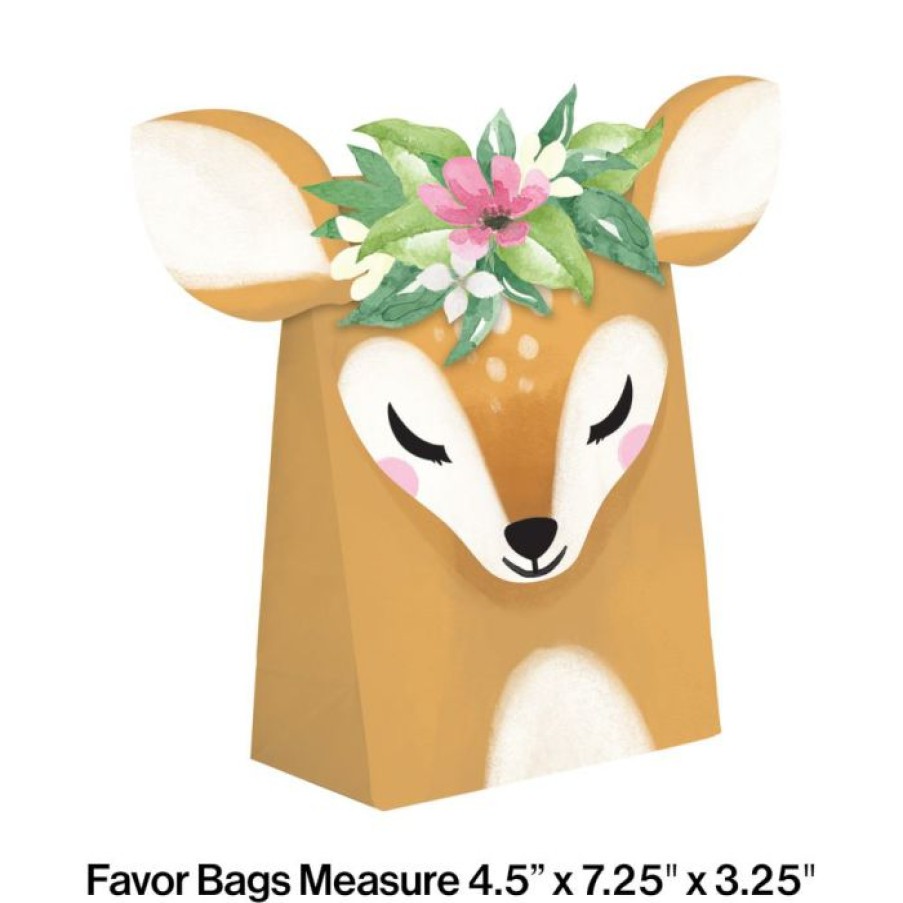 Birthdays * | Creative Converting Deer Little One Paper Treat Bag With Attachments (8/Pkg) Kids Birthday Party Themes