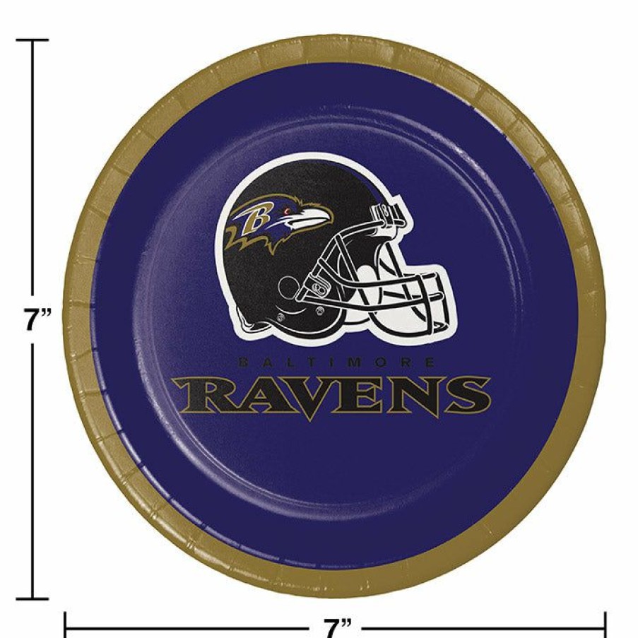 Sports * | Creative Converting Baltimore Ravens Dessert Plates, 8 Ct