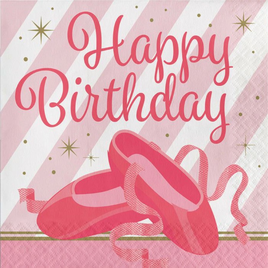 Birthdays * | Creative Converting Ballet Birthday Napkins, 16 Ct Kids Birthday Party Themes