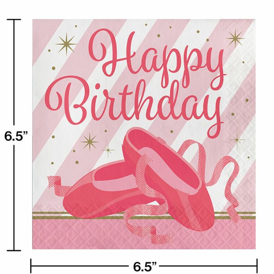 Birthdays * | Creative Converting Ballet Birthday Napkins, 16 Ct Kids Birthday Party Themes