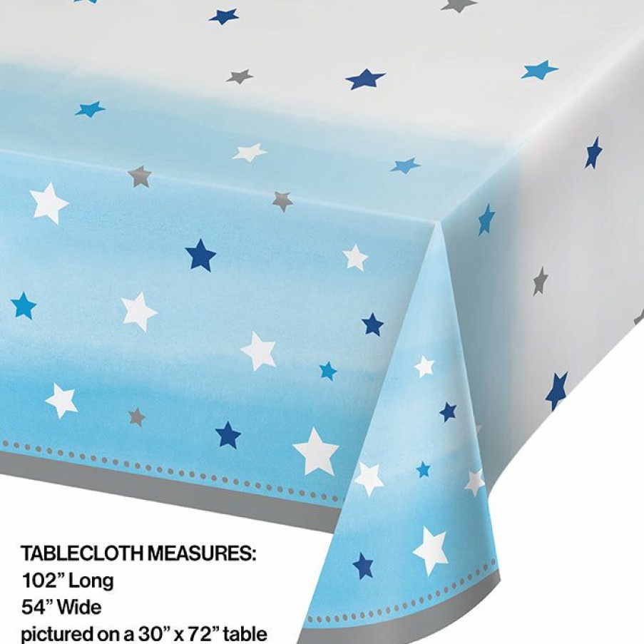 Birthdays * | Creative Converting 1St Birthday Party Themes One Little Star Boy Plastic Tablecover All Over Print, 54 X 102