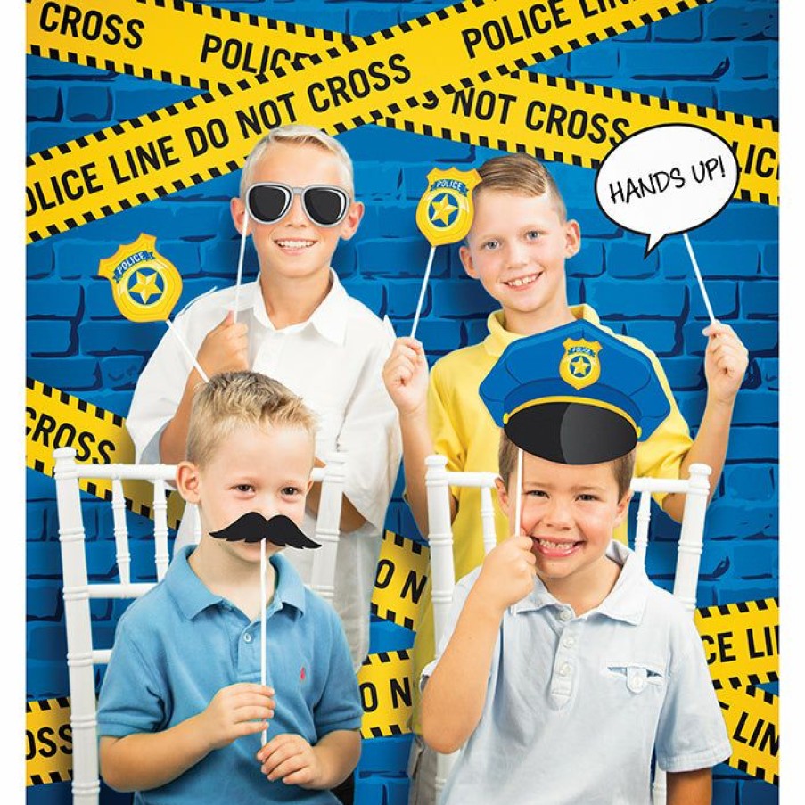 Birthdays * | Creative Converting Police Party Photo Backdrop (Case Pack Of 6) Kids Birthday Party Themes