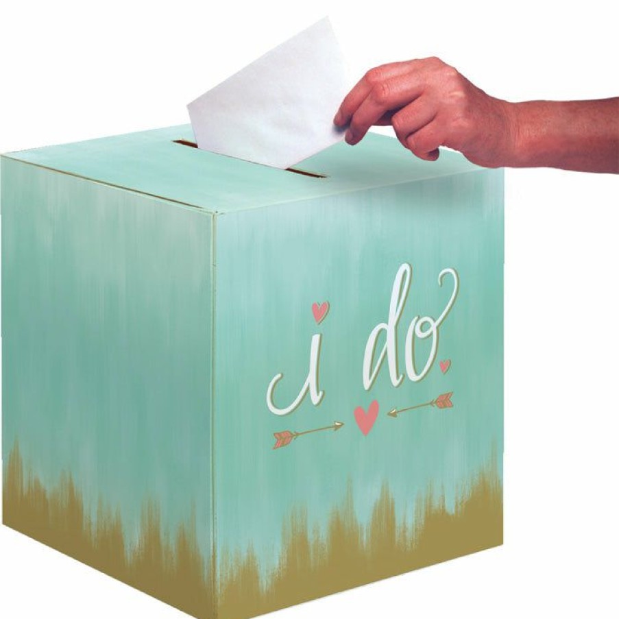 Bridal And Wedding * | Creative Converting Mint To Be Card Box 12 Inch X 12 Inch (6/Case)