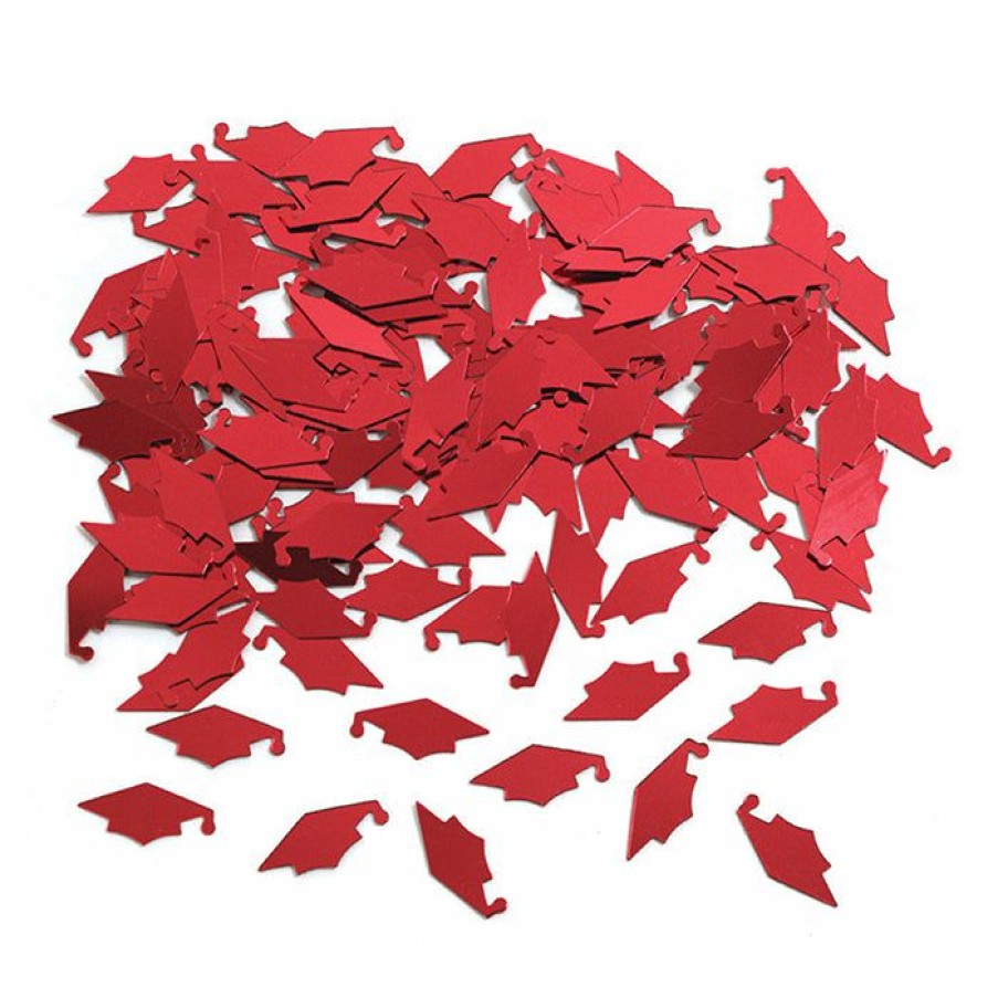 Graduation Party Supplies * | Creative Converting Red Mortarboard Graduation Confetti, 0.5 Oz