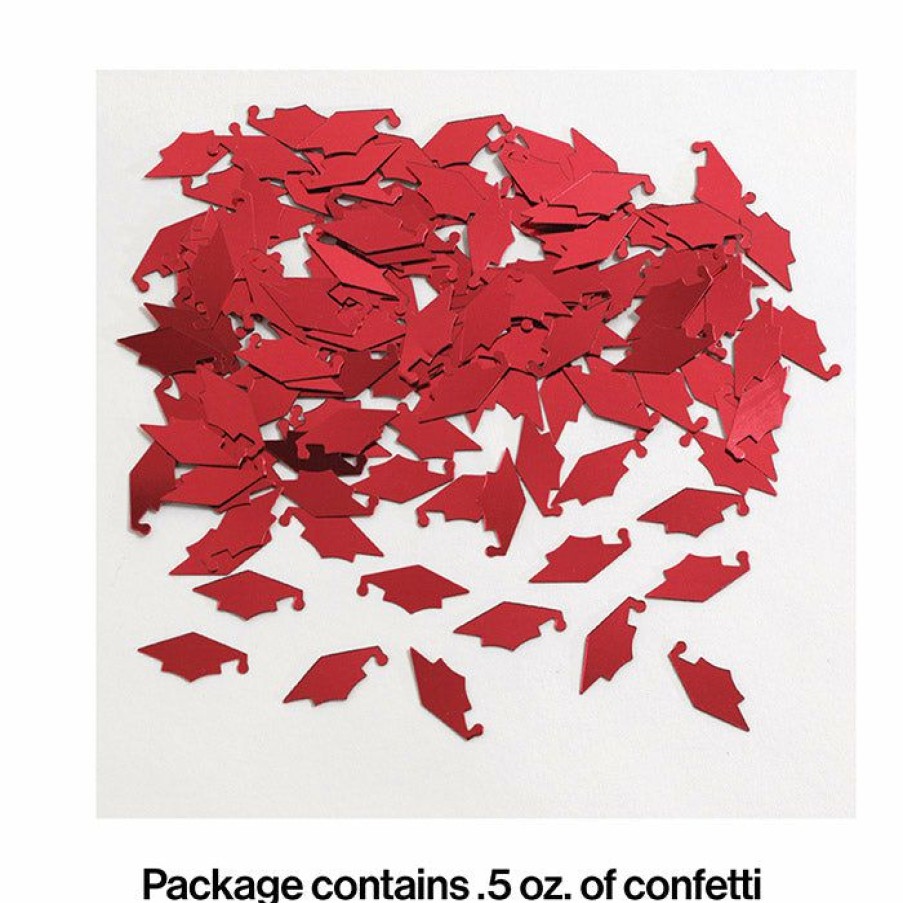 Graduation Party Supplies * | Creative Converting Red Mortarboard Graduation Confetti, 0.5 Oz