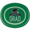 Graduation Party Supplies * | Creative Converting Graduation School Spirit Green Oval Platters, 10 X 12 , 8 Ct