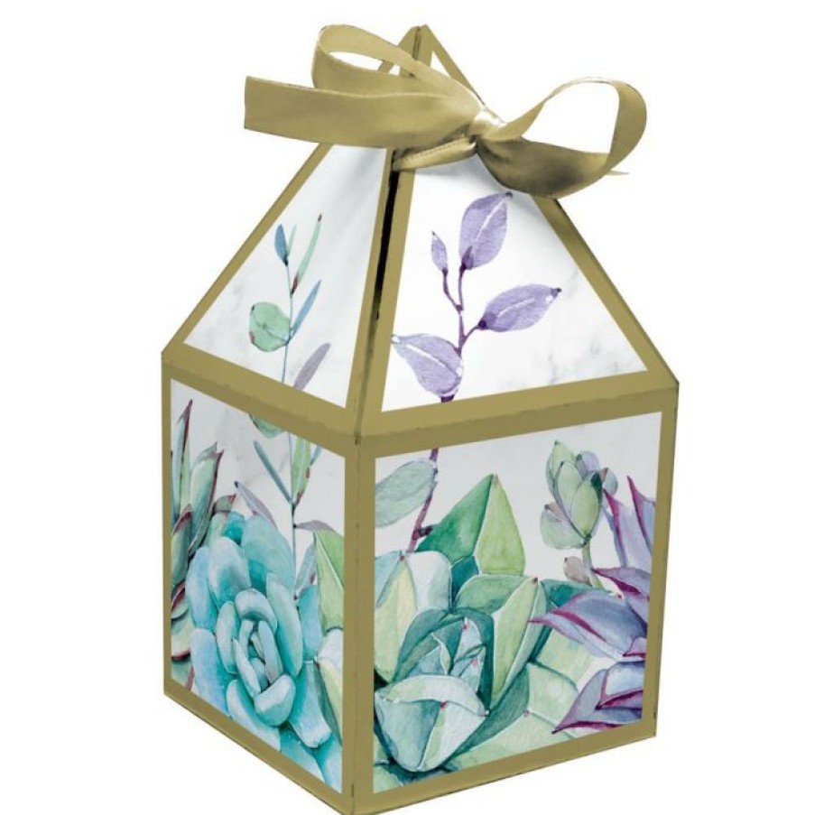 Themed Tableware * | Creative Converting Themed Tableware Geometric Succulents Favor Boxes, 8 Ct