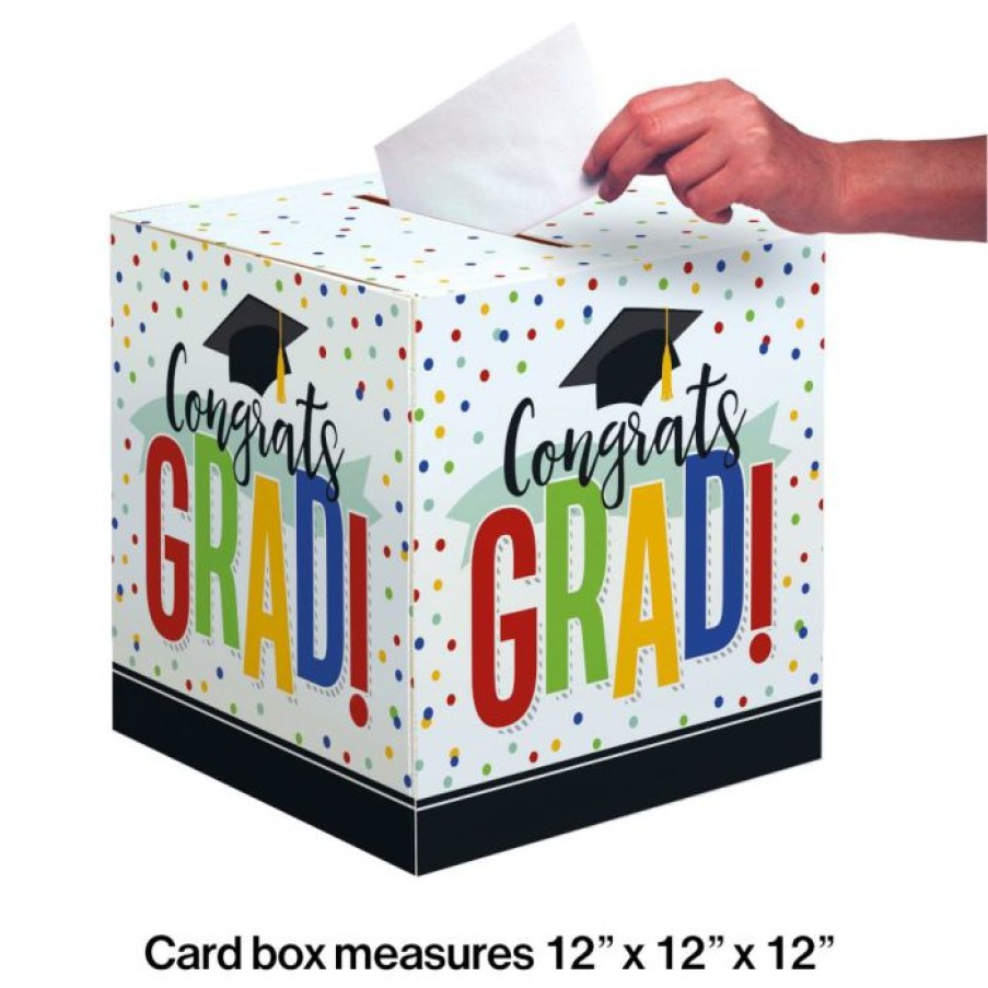 Graduation Party Supplies * | Creative Converting Colorful Grad 12 X 12 Card Box (1/Pkg) Graduation Party Supplies