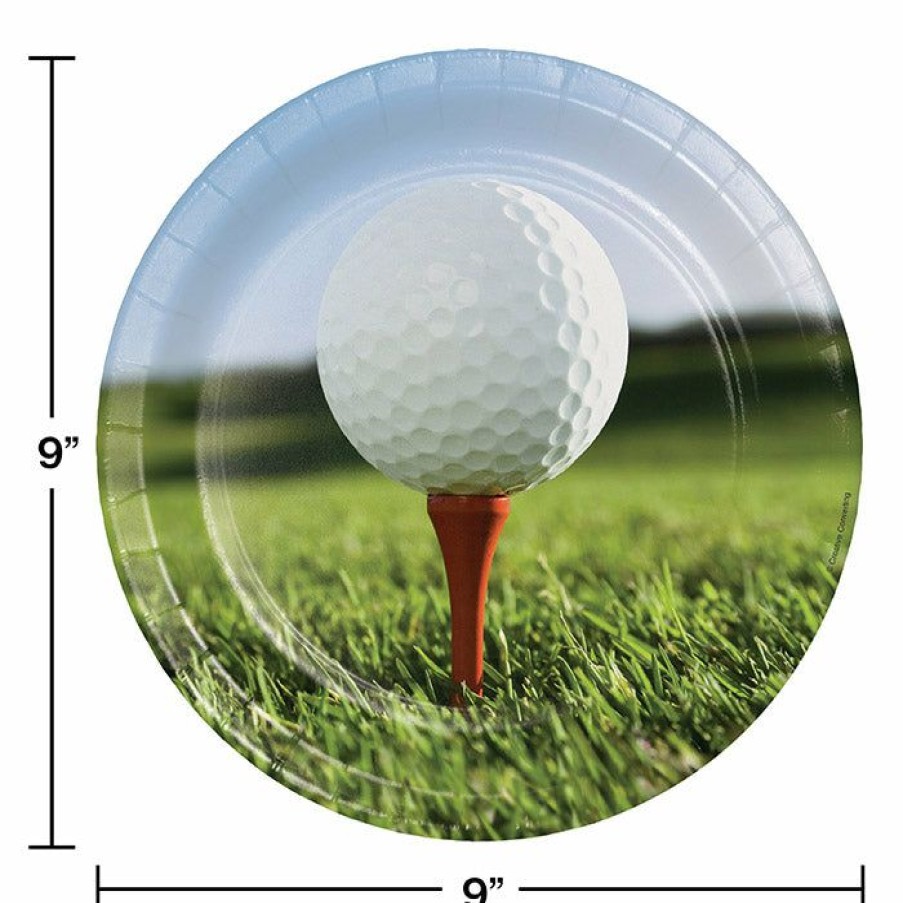 Sports * | Creative Converting Golf Paper Plates, 8 Ct Golf Party Decorations