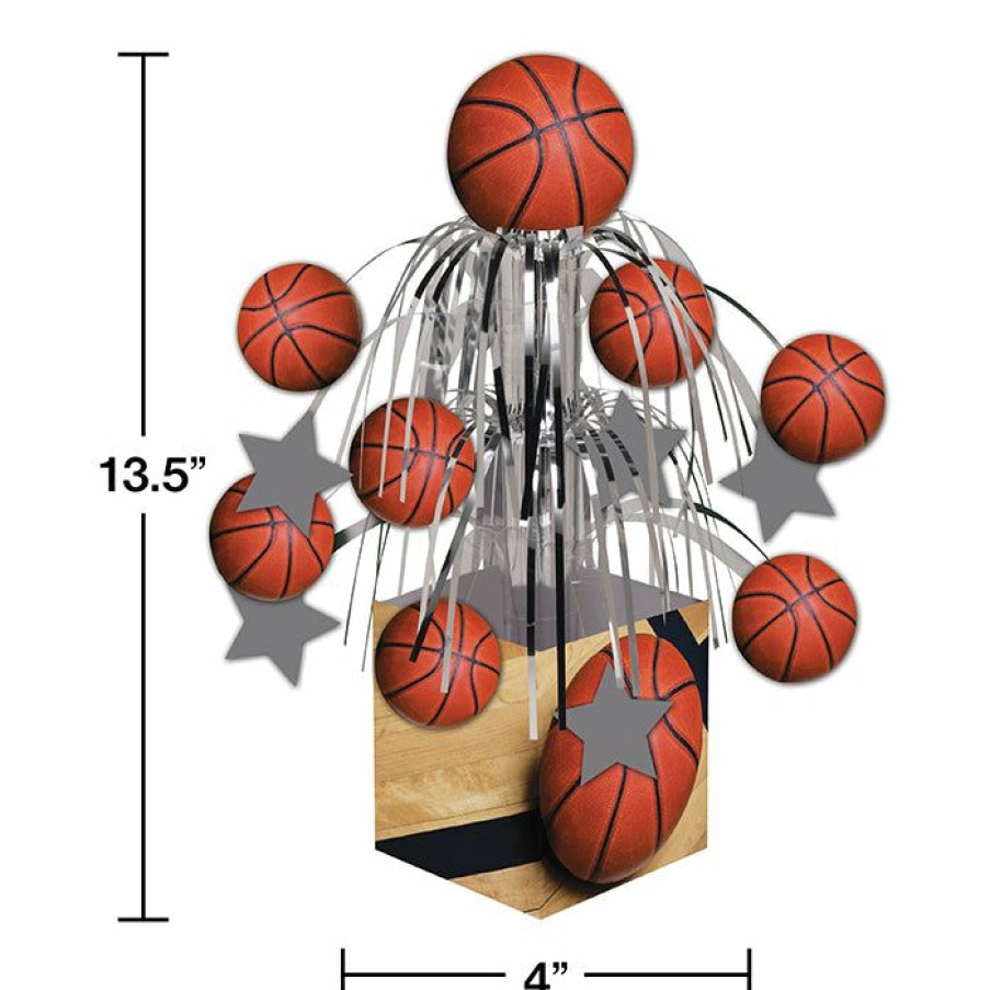 Sports * | Creative Converting Basketball Party Decorations Basketball Centerpiece