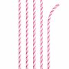 Solid Color Tableware * | Creative Converting Solid Color Tableware Candy Pink Striped Paper Straws, 24 Ct