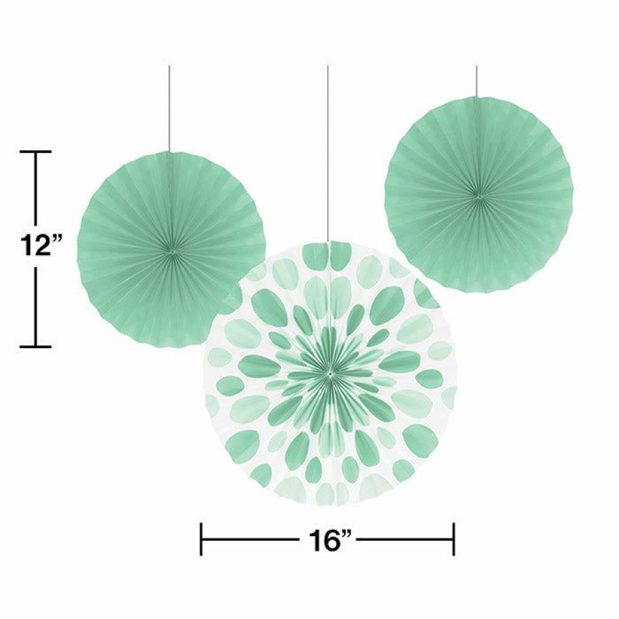 Solid Color Tableware * | Creative Converting Fresh Mint Dots Fans Pr 16 Inch & 12 Inch (18/Case) Solid Color Tableware