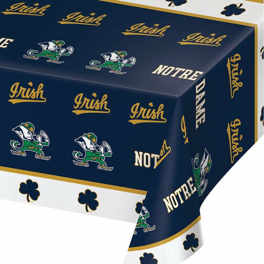 Sports * | Creative Converting Ncaa College Themed Party Decorations University Of Notre Dame Plastic Tablecover 1Ct