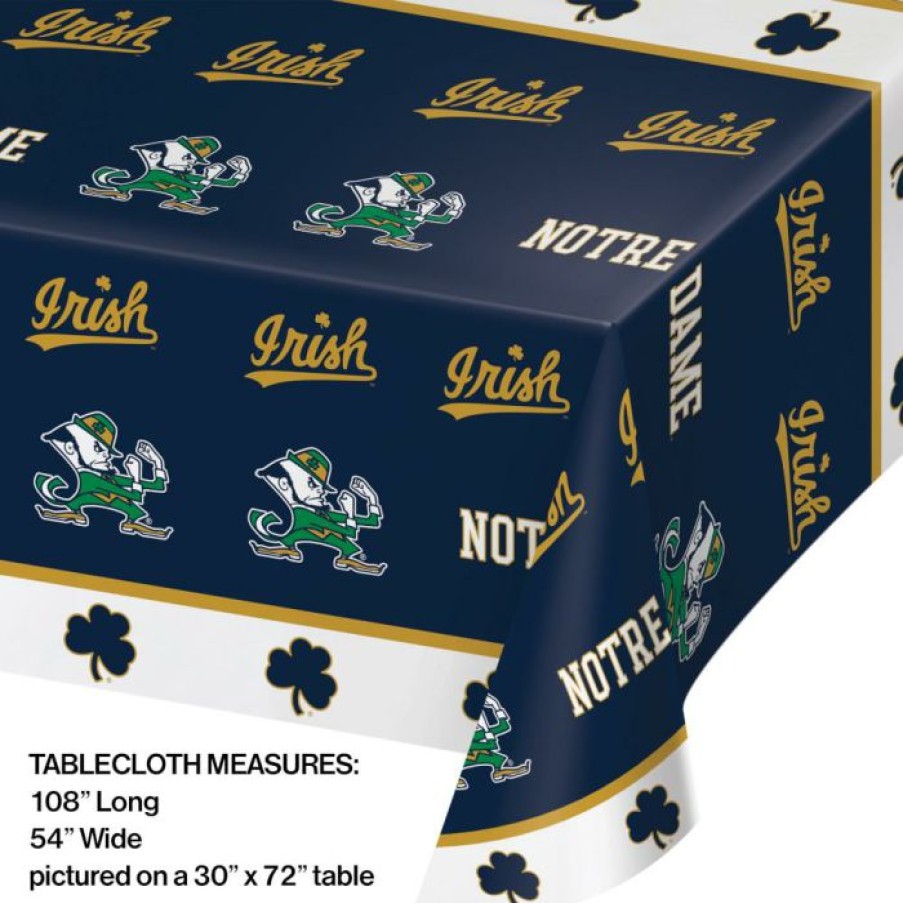 Sports * | Creative Converting Ncaa College Themed Party Decorations University Of Notre Dame Plastic Tablecover 1Ct