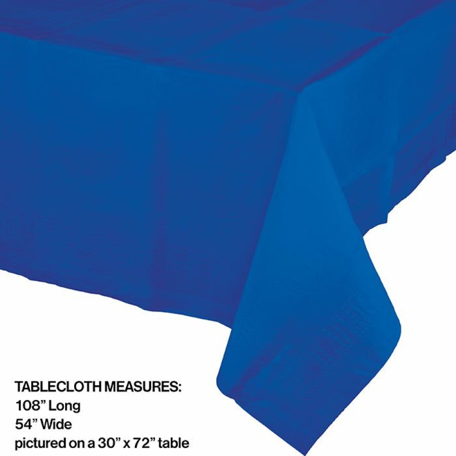 Solid Color Tableware * | Creative Converting Cobalt Tablecover 54 X 108 Polylined Tissue Solid Color Tableware