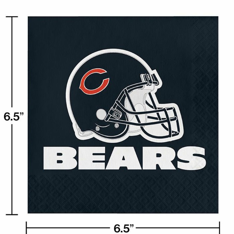 Sports * | Creative Converting Chicago Bears Napkins, 16 Ct Nfl And Football Party Supplies