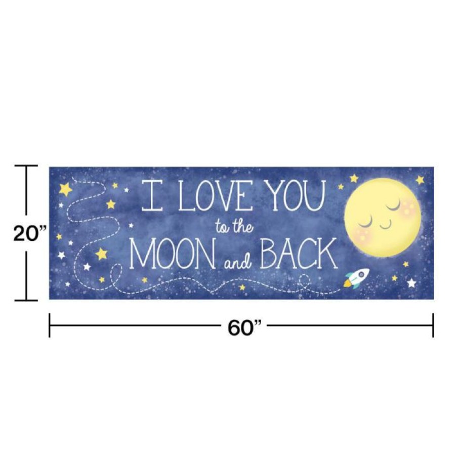 Baby Showers * | Creative Converting To The Moon And Back Giant Party Banner (6/Case)