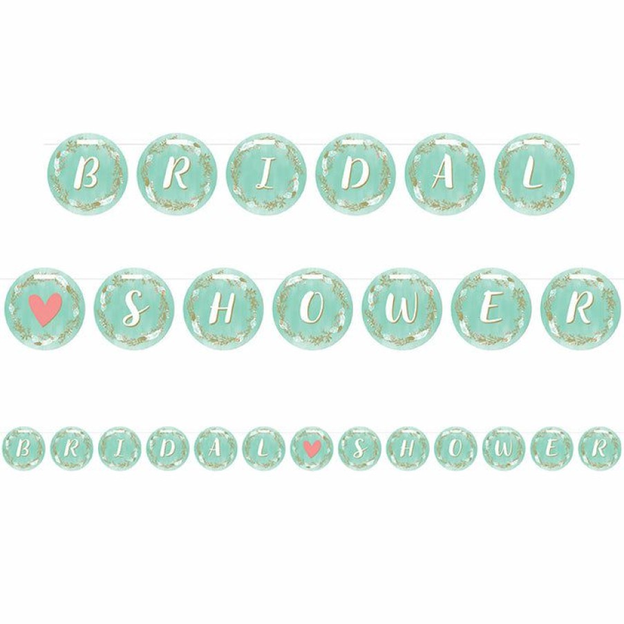 Bridal And Wedding * | Creative Converting Mint To Be Ribbon Banner Shaped (6/Case)