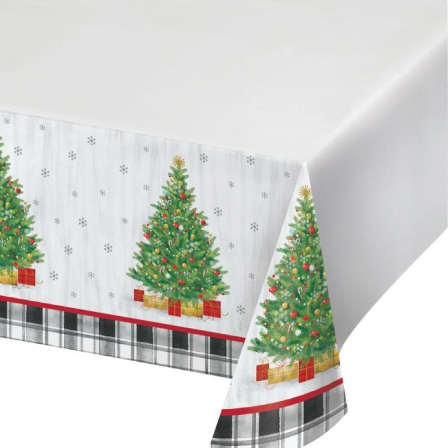 Holidays * | Creative Converting Holiday Tree Paper Tablecover Border Print, 54 X 102 Christmas Party Supplies