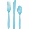 Solid Color Tableware * | Creative Converting Pastel Blue Assorted Cutlery, 18 Ct