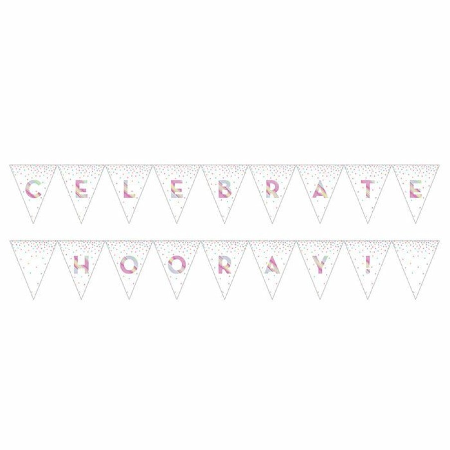 Birthdays * | Creative Converting Rainbow Foil Birthday Party Banner (12/Case) Kids Birthday Party Themes