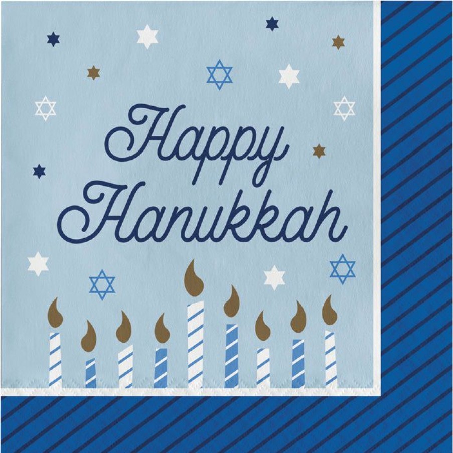 Holidays * | Creative Converting Hanukkah Decorations Hanukkah Celebration Luncheon Party Napkins 16 Ct