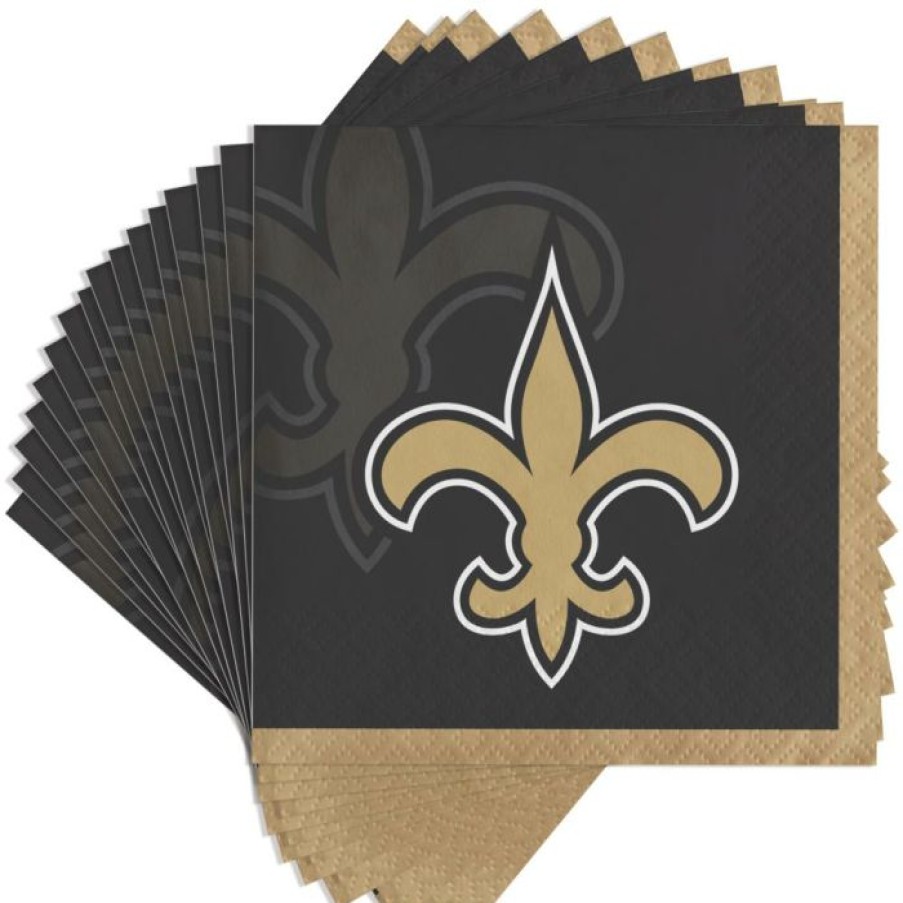 Sports * | Creative Converting New Orleans Saints Beverage Napkins, 16 Ct