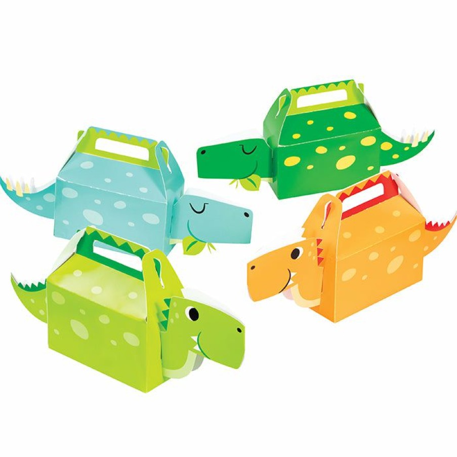 Birthdays * | Creative Converting Kids Birthday Party Themes Boy Dino Party Treat Box 3D 4Ct