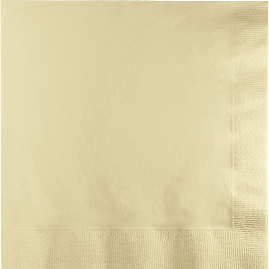 Solid Color Tableware * | Creative Converting Ivory Dinner Napkins 3Ply 1/4Fld, 25 Ct