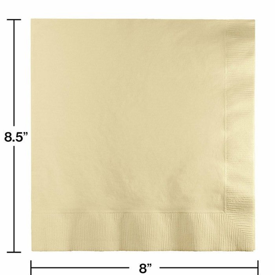 Solid Color Tableware * | Creative Converting Ivory Dinner Napkins 3Ply 1/4Fld, 25 Ct