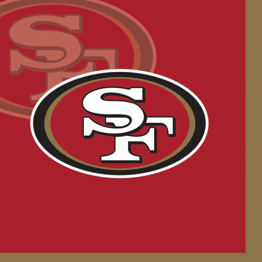 Sports * | Creative Converting San Francisco 49Ers Beverage Napkins, 16 Ct Nfl And Football Party Supplies