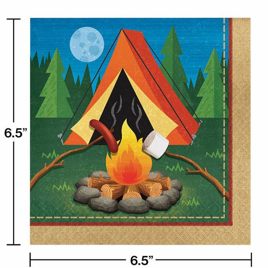 Birthdays * | Creative Converting Camping Napkins, 16 Ct Kids Birthday Party Themes